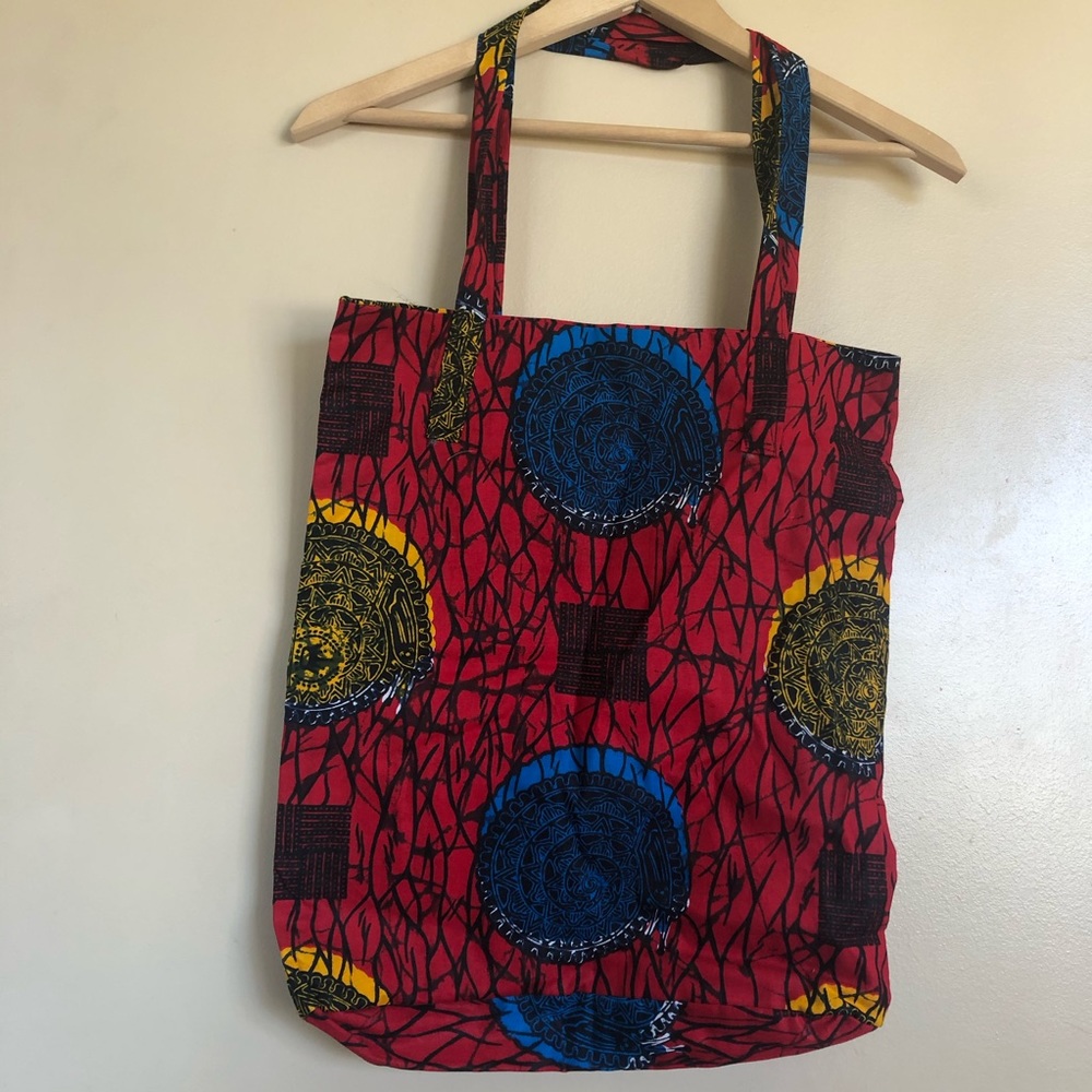 Ankara Cotton Tote with Zipper Pocket